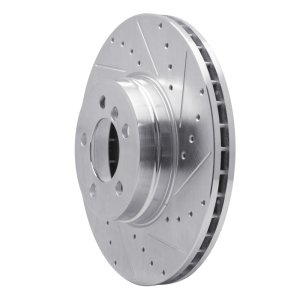 Land Rover Range Rover Brake Rotor (1) - Front Right - R1 Concepts - Drilled & Slotted - Silver - `03-`05